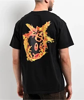 Adam Bomb Flaming Adam Black T-Shirt