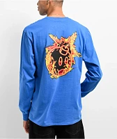 Adam Bomb Flaming Adam Blue Long Sleeve Shirt 