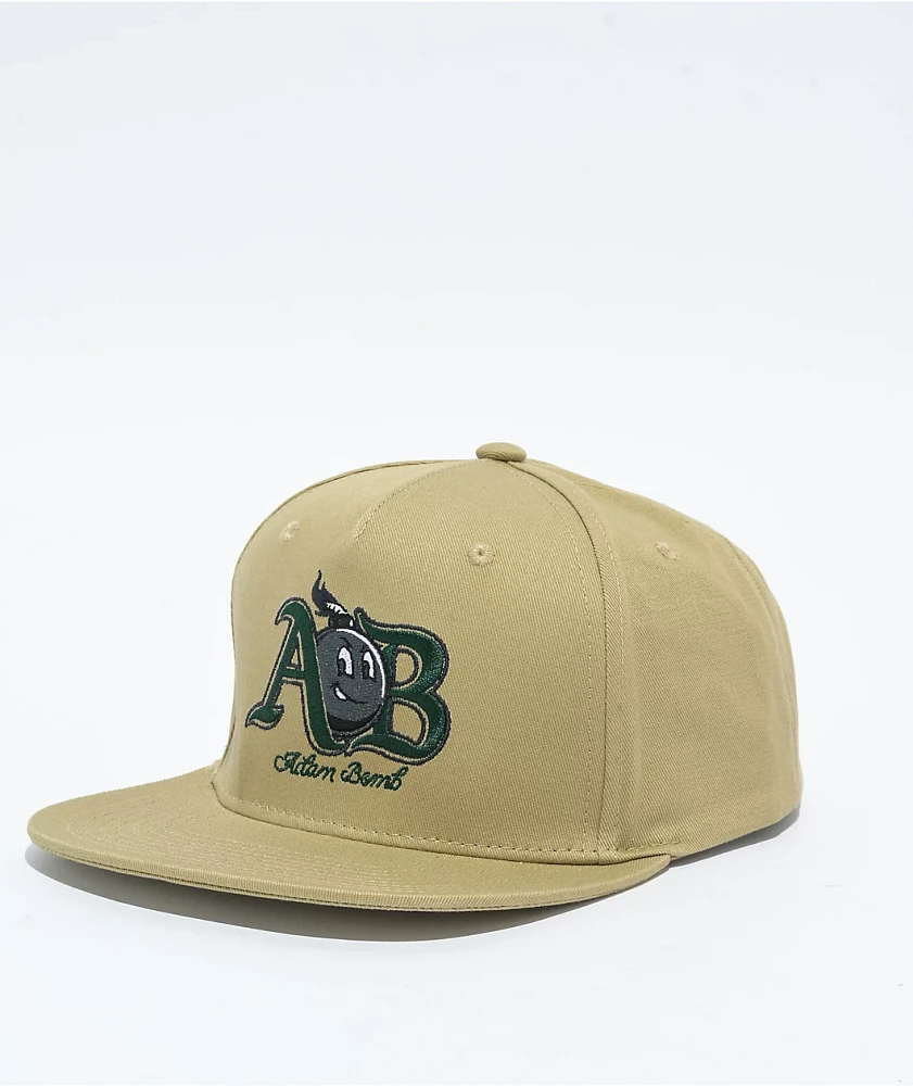 Adam Bomb Mascot Script Khaki Snapback Hat