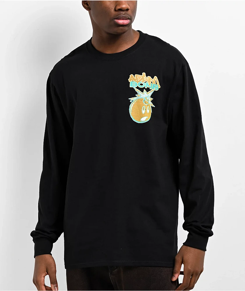 Adam Bomb Palm Adam Black Long Sleeve T-Shirt