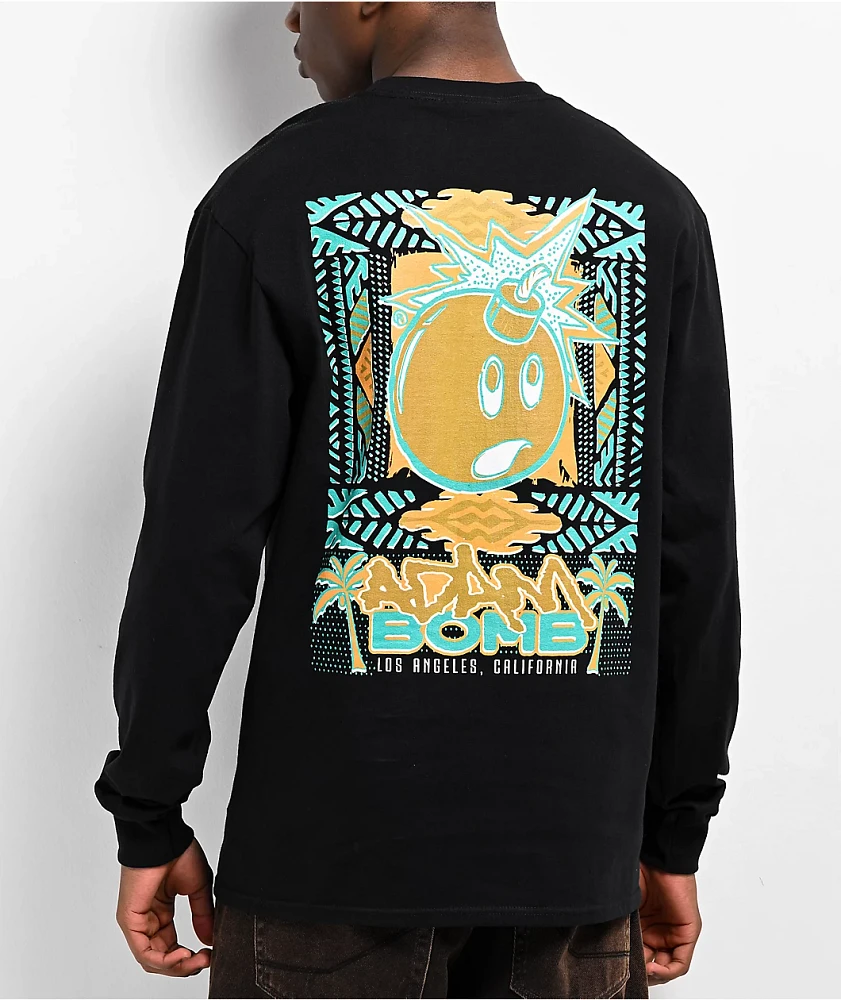 Adam Bomb Palm Adam Black Long Sleeve T-Shirt