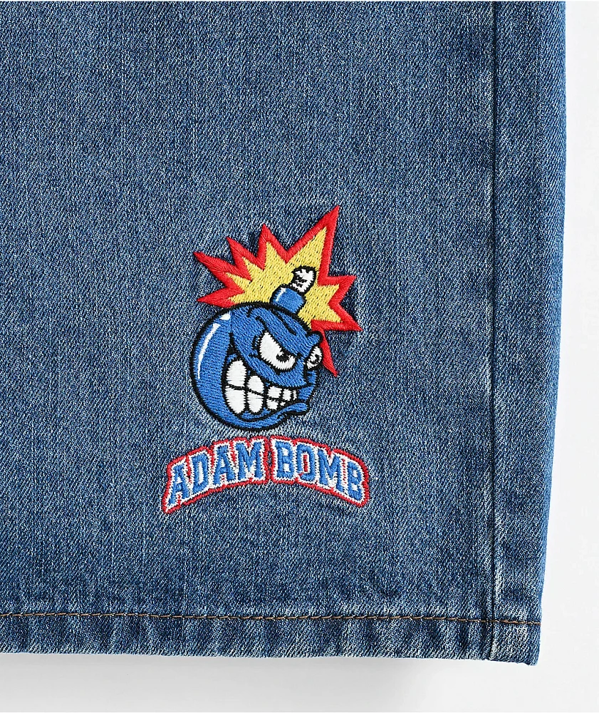 Adam Bomb Speed Blue Baggy Denim Shorts