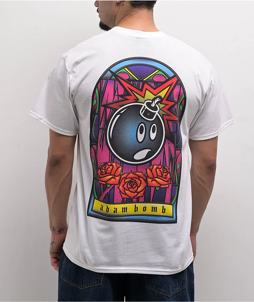 Adam Bomb Stained Glass White T-Shirt