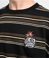 Adam Bomb Striped Brown & Black Knit T-Shirt