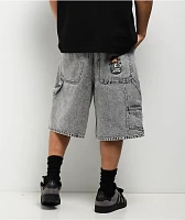 Adam Bomb Utility Grey Wash Baggy Carpenter Shorts