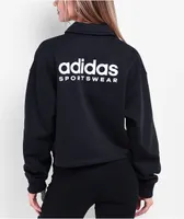 Adidas All SZN Black Crop Polo Sweatshirt