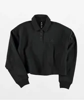 Adidas All SZN Black Crop Polo Sweatshirt