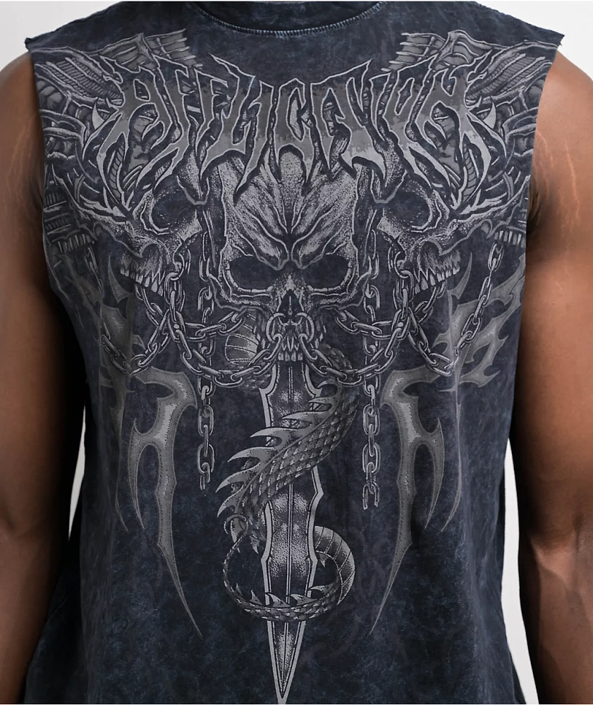 Afflicition Primal Tech Obsidian Lava Wash Tank Top