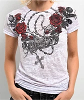 Affliction Amber Rose White Burnout T-Shirt