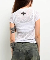 Affliction Angel City Burnout White T-Shirt