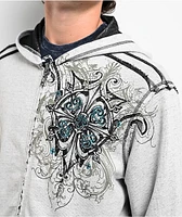 Affliction Awakening Reversible Grey Lava & Black Lava Wash Zip Hoodie