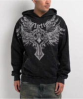 Affliction Ayala Black Lava Wash Hoodie