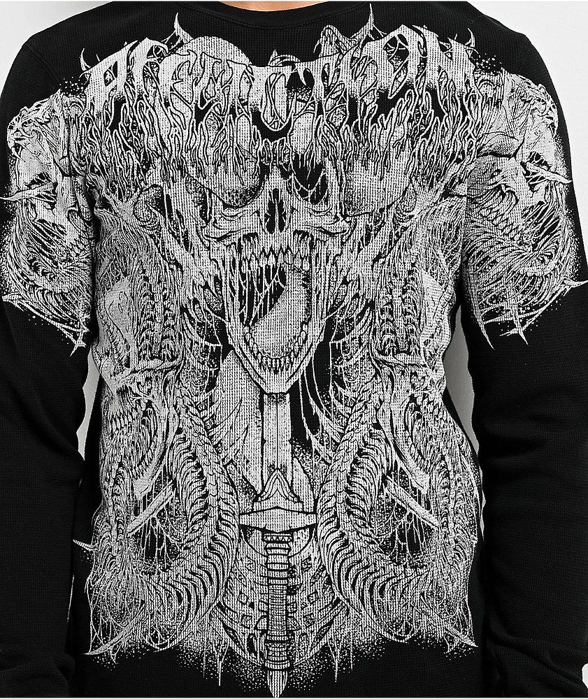 Affliction Caustic Abyss Black Thermal Long Sleeve T-Shirt