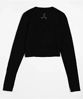 Affliction Charred Martyr Black Long Sleeve Crop T-Shirt