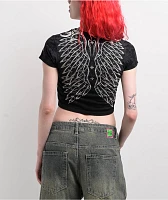 Affliction Chrome Reflective Black Crop T-Shirt