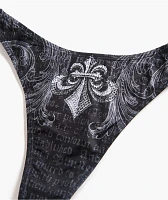 Affliction Collapse Black High Leg Bikini Bottom