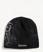 Affliction Collapse Black Reversible Skully Beanie