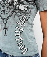 Affliction Collapse Blue Wash V-Neck T-Shirt