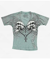 Affliction Collapse Blue Wash V-Neck T-Shirt