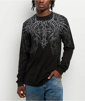 Affliction Cross And Bones Black Long Sleeve T-Shirt