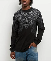Affliction Cross And Bones Black Long Sleeve T-Shirt