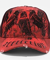 Affliction Crows Dirty Red Potassium Spray & Black Trucker Hat