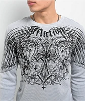 Affliction Dark Attack Silver Lava Wash Thermal Long Sleeve T-Shirt