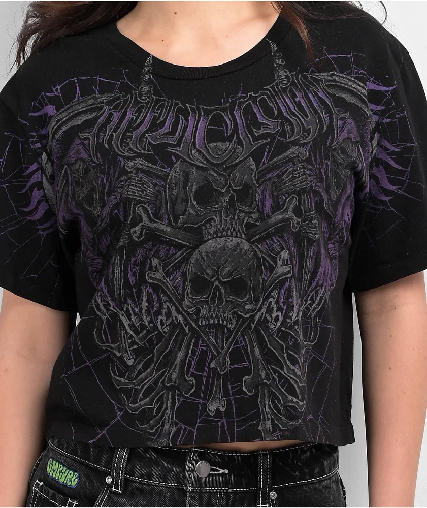 Affliction Darkness Falls Black Crop T-Shirt