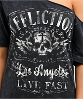 Affliction Davey Jones Black Wash Cutout T-Shirt