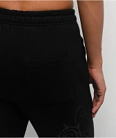 Affliction Death Eyes Black Wide Leg Sweatpants
