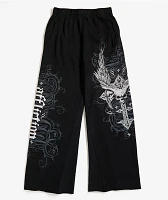 Affliction Death Eyes Black Wide Leg Sweatpants