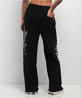 Affliction Death Eyes Black Wide Leg Sweatpants