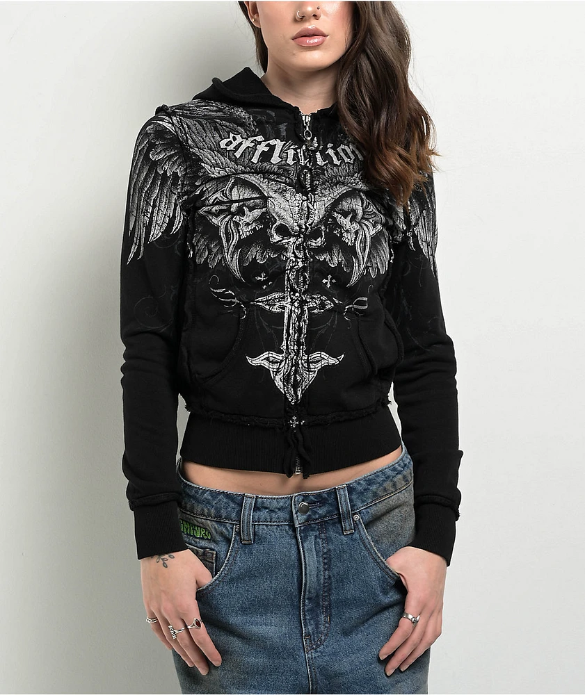 Affliction Death Eyes Black Zip Hoodie