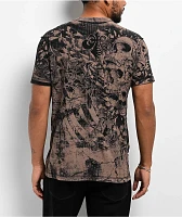 Affliction Duster Black Lava Wash Brown Reversible T-Shirt