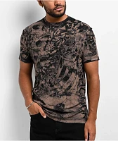 Affliction Duster Black Lava Wash Brown Reversible T-Shirt