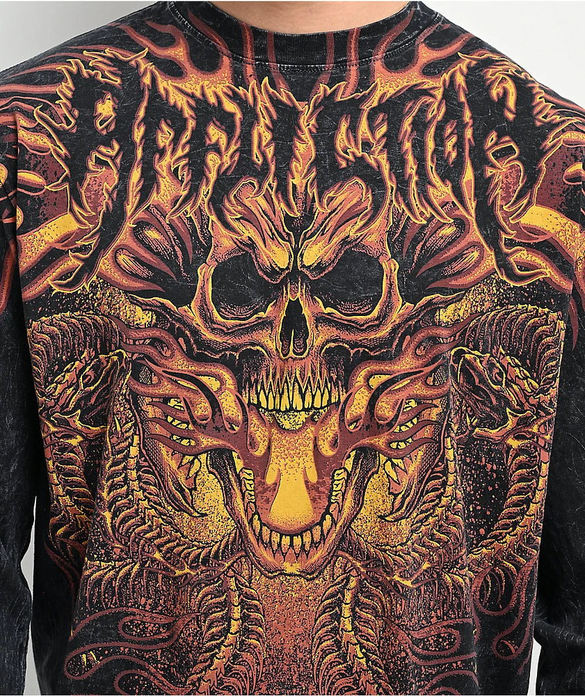 Affliction Electric Storm Black Wash Long Sleeve T-Shirt