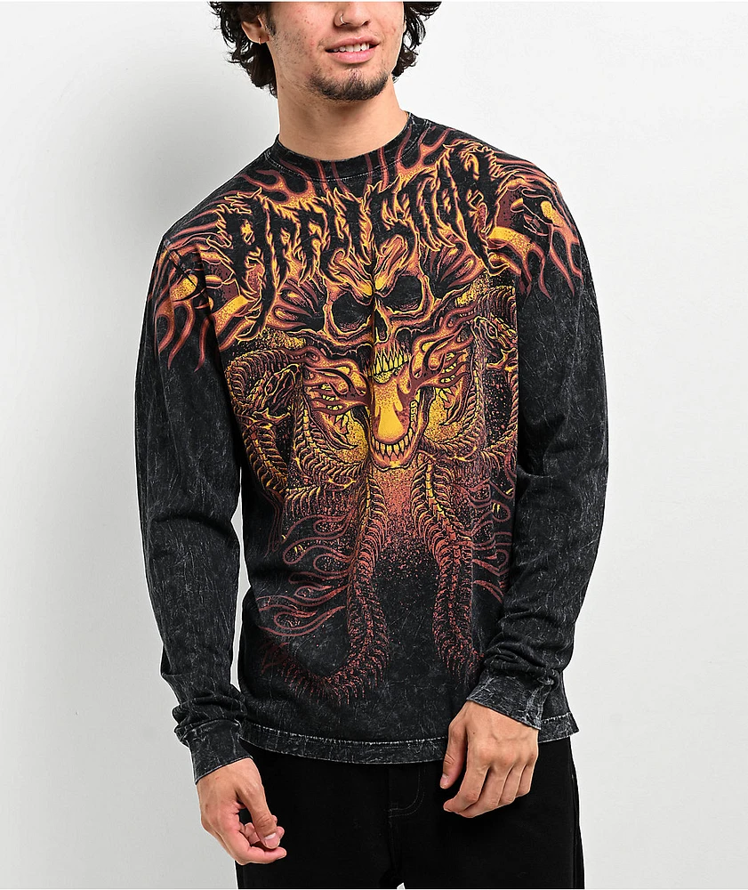 Affliction Electric Storm Black Wash Long Sleeve T-Shirt