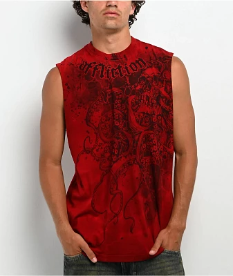 Affliction Eleven Red Tank Top