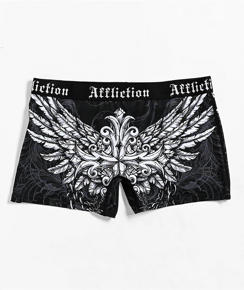 Affliction Empower Black & White Boyshort Underwear