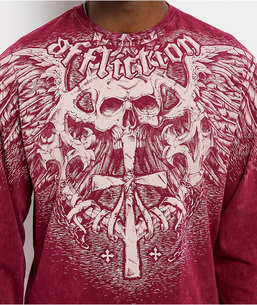 Affliction Eternity Dark Red Long Sleeve T-Shirt