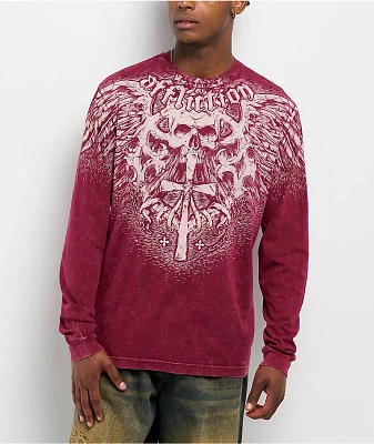 Affliction Eternity Dark Red Long Sleeve T-Shirt