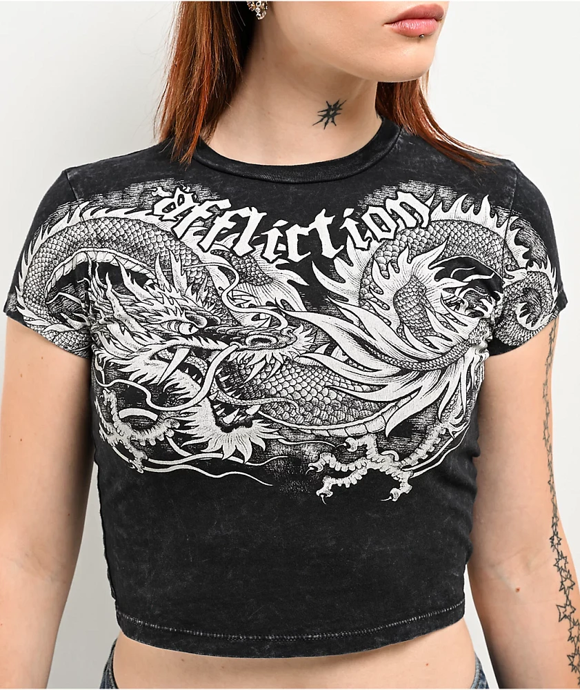 Affliction Flaming Dragon Crop T-Shirt