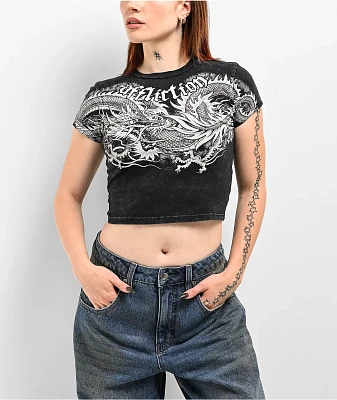 Affliction Flaming Dragon Crop T-Shirt