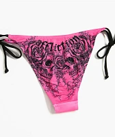 Affliction Forgotten Pink High Leg Bikini Bottom