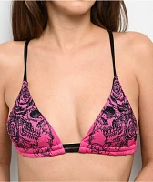 Affliction Forgotten Pink Triangle Bikini Top