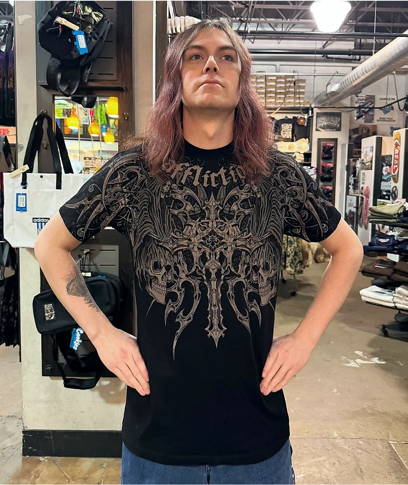 Affliction Haunted Passage Reflective Black T-Shirt