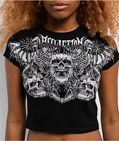 Affliction Horror Swarm Black Crop T-Shirt