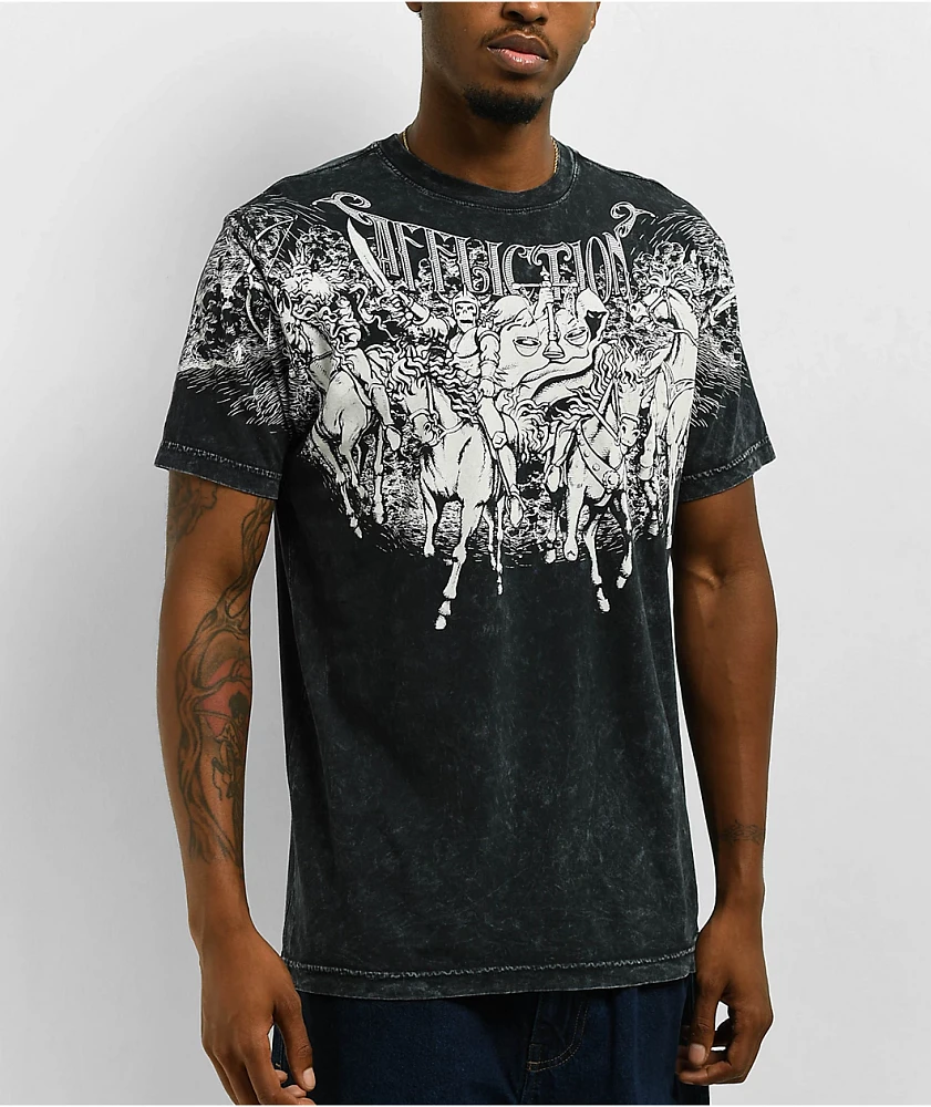 Affliction Horseman Black Lava Wash T-Shirt