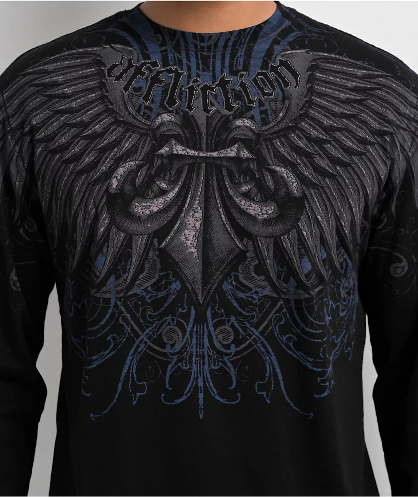 Affliction Ice Blade Black Long Sleeve T-Shirt