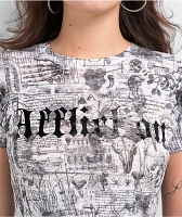 Affliction Iggy Punk White Crop T-Shirt